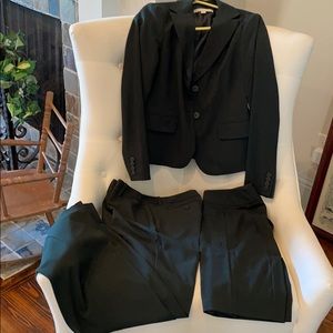 3 piece suit dark green jacket, skirt and pants